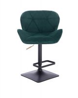  Barová židle MILANO VELUR na černé podstavě - zelená