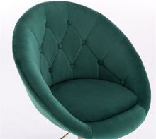 Barová židle VERA VELUR na stříbrném talíři - zelená