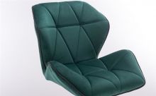 Kosmetická židle MILANO MAX VELUR na černé podstavě s kolečky - zelená