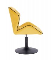 Kosmetická židle MILANO MAX VELUR na černém talíři - žlutá