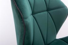Kosmetická židle MILANO MAX VELUR na stříbrném talíři - zelená