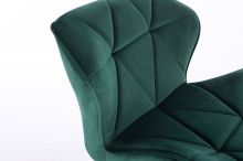 Kosmetická židle MILANO VELUR na stříbrném kříži - zelená