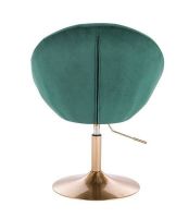 Kosmetická židle VERA VELUR na zlatém talíři - zelená