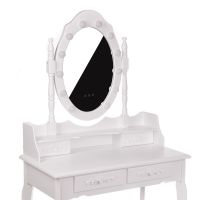 Toaletní stolek NINA s LED osvětleným zrcadlem - bílý