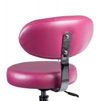 Kosmetická židle BERN s opěrátkem na stříbrné podstavě s kolečky - vřesová