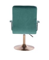 Kosmetická židle VERONA VELUR na zlatém talíři - zelená