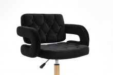 Barová židle ADRIA VELUR na černé podstavě - černá