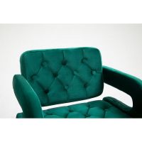  Barová židle ADRIA VELUR na černé podstavě - zelená