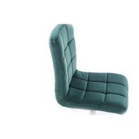 Barová židle TOLEDO VELUR na černé podstavě - zelená