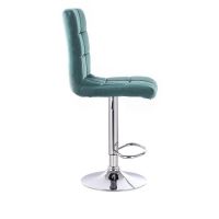 Barová židle TOLEDO VELUR na stříbrném talíři - zelená