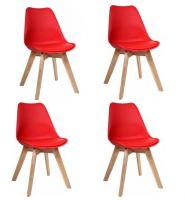 Jídelní židle  Bali - červená - SET 4 ks