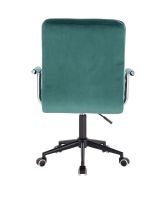 Kosmetická židle VERONA VELUR na černé podstavě s kolečky - zelená
