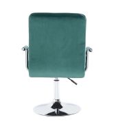 Kosmetické židle VERONA VELUR na stříbrném talíři - zelená