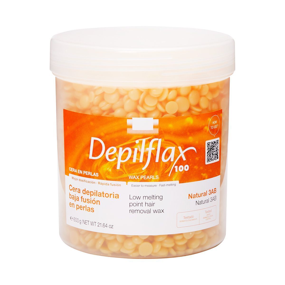 Depilflax 100 tvrdý vosk bez proužku na depilaci perla 600 g přírodní