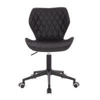 Kosmetická židle MATRIX na černé podstavě s kolečky - černo bílá