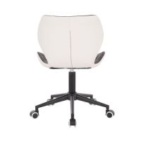 Kosmetická židle MATRIX na černé podstavě s kolečky - šedo bílá