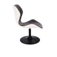 Kosmetická židle MATRIX na černém talíři - černo bílá