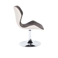 Kosmetická židle MATRIX na stříbrném talíři - šedo bílá