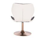 Kosmetická židle MATRIX na zlatém talíři - černo bílá