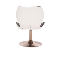 Kosmetická židle MATRIX na zlatém talíři - šedo bílá