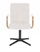 Kosmetická židle VERONA GOLD na černém kříži - bílá