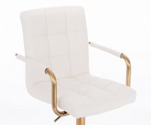 Kosmetická židle VERONA GOLD na zlatém kříži - bílá
