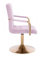 Kosmetická židle VERONA GOLD VELUR na zlatém talíři - levandule