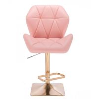  Barová židle MILANO MAX na zlaté hranaté podstavě - růžová