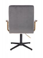 Kosmetická židle VERONA GOLD VELUR na černém kříži - tmavě šedá