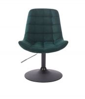 Židle PARIS VELUR na černém talíři - zelená