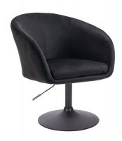 Kosmetická židle VENICE VELUR na černém talíři - černá