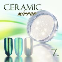 Zdobící prášek na nehty CERAMIC MIRROR - 7. Gold Green
