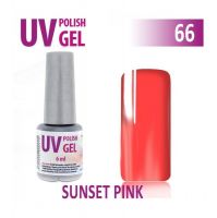 66.UV gel lak na nehty hybridní SUNSET PINK 6 ml